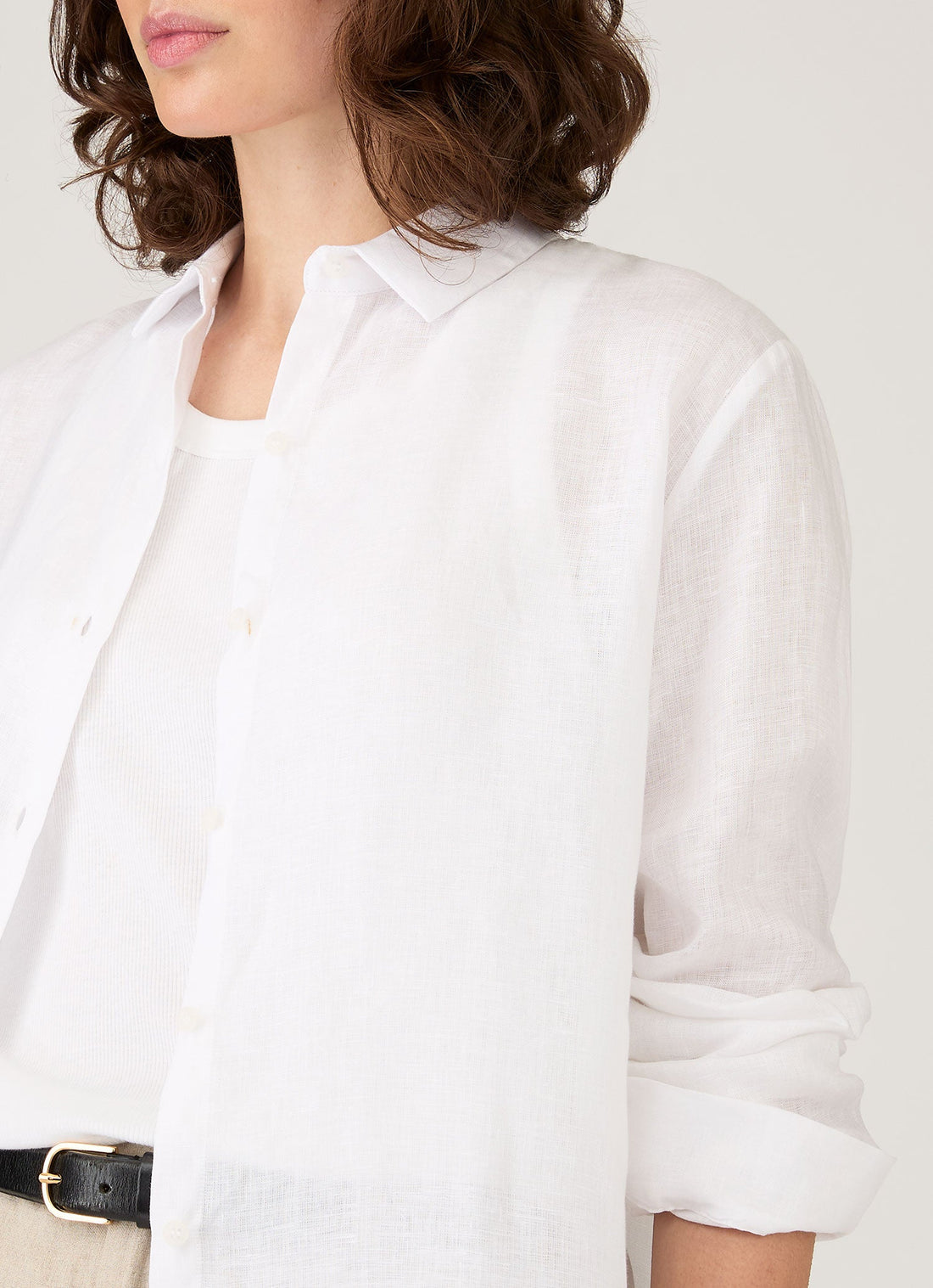 Women's Linen Shirt in White