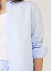 Women's Relaxed Poplin Shirt in Pastel Blue