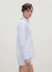 Women's Relaxed Poplin Shirt in Pastel Blue