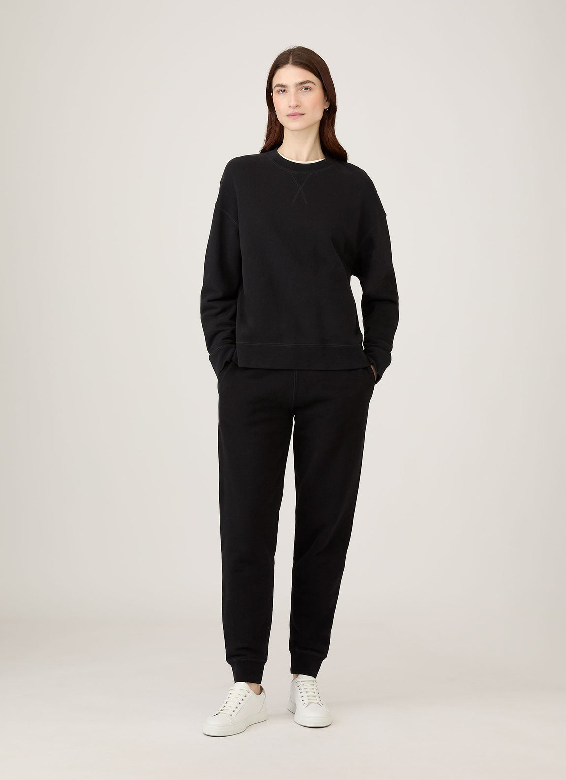 Women's Relaxed Loopback Sweatshirt in Black