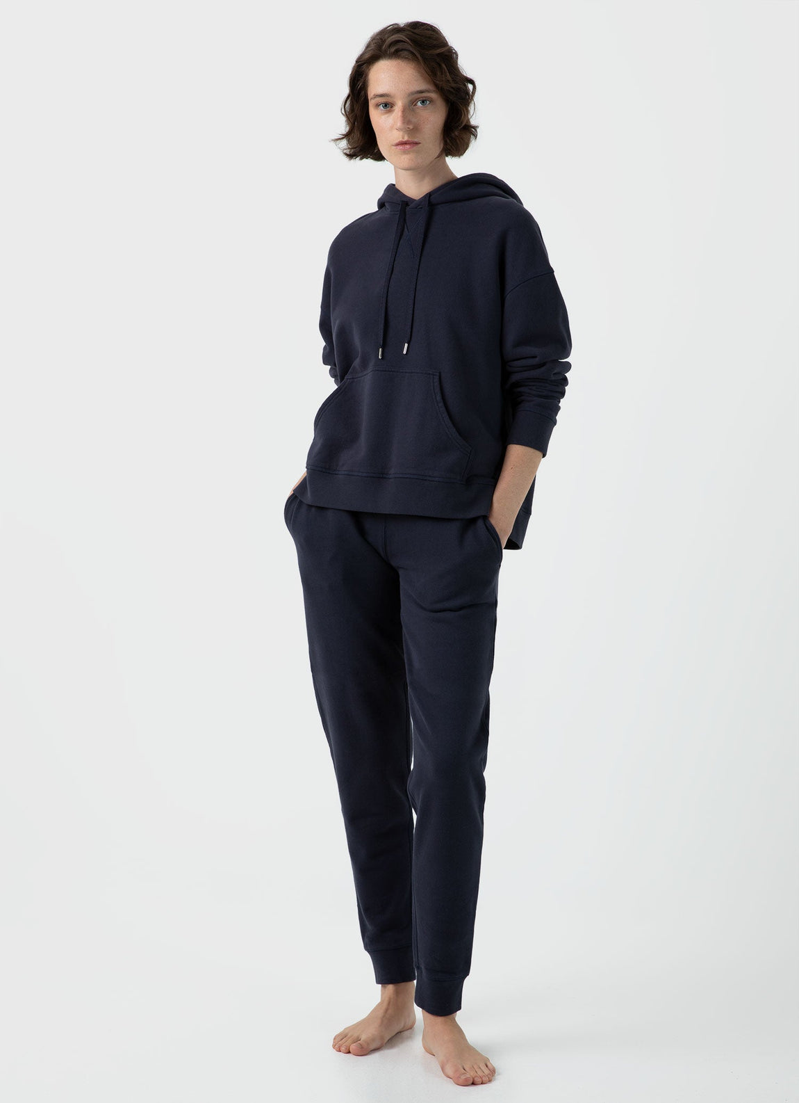 Women's Loopback Hoody in Navy