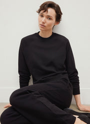 Women's Supima Loopback Sweatshirt in Black