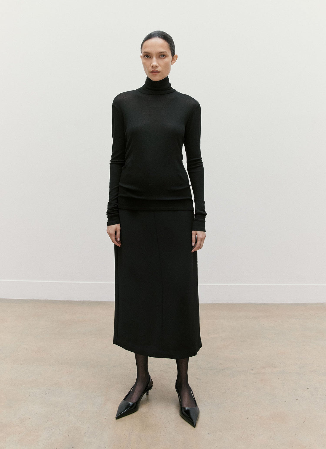 Long Sleeve Funnel Neck Top