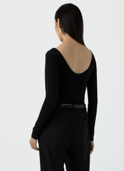 Women's Scoop Back Top in Black