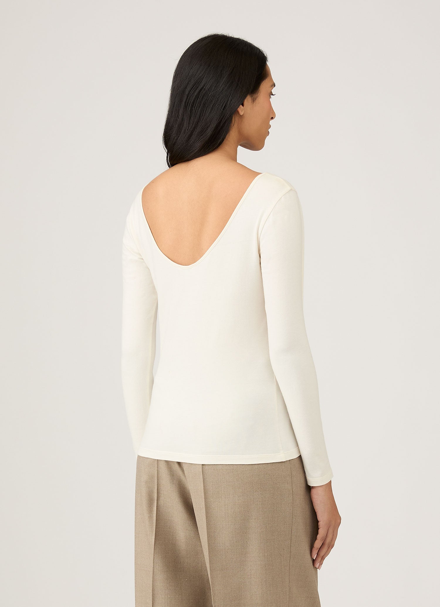 Women's Scoop Back Top in Ecru