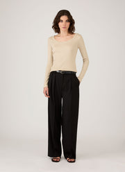 Women's Ribbed Scoop Neck T-shirt in Hazelwood