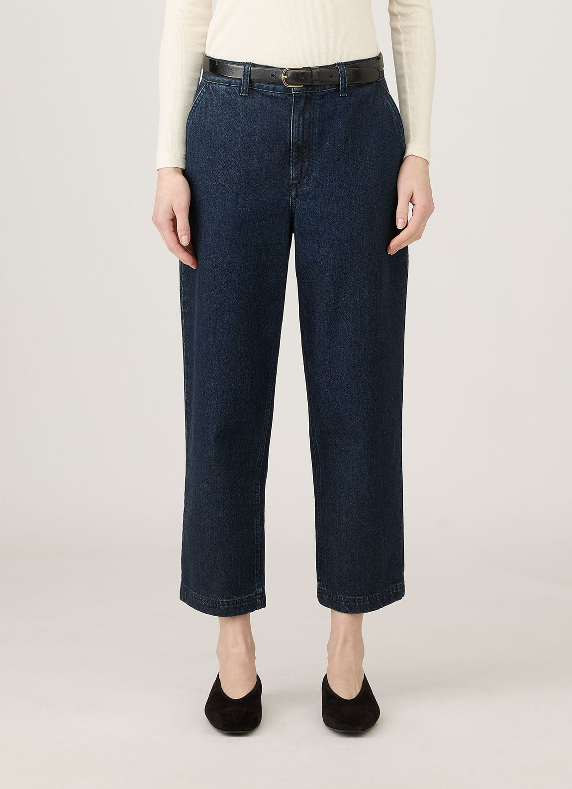 Women's Denim Tapered Trouser in Denim Rinse Wash