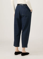 Women's Denim Tapered Trouser in Denim Rinse Wash