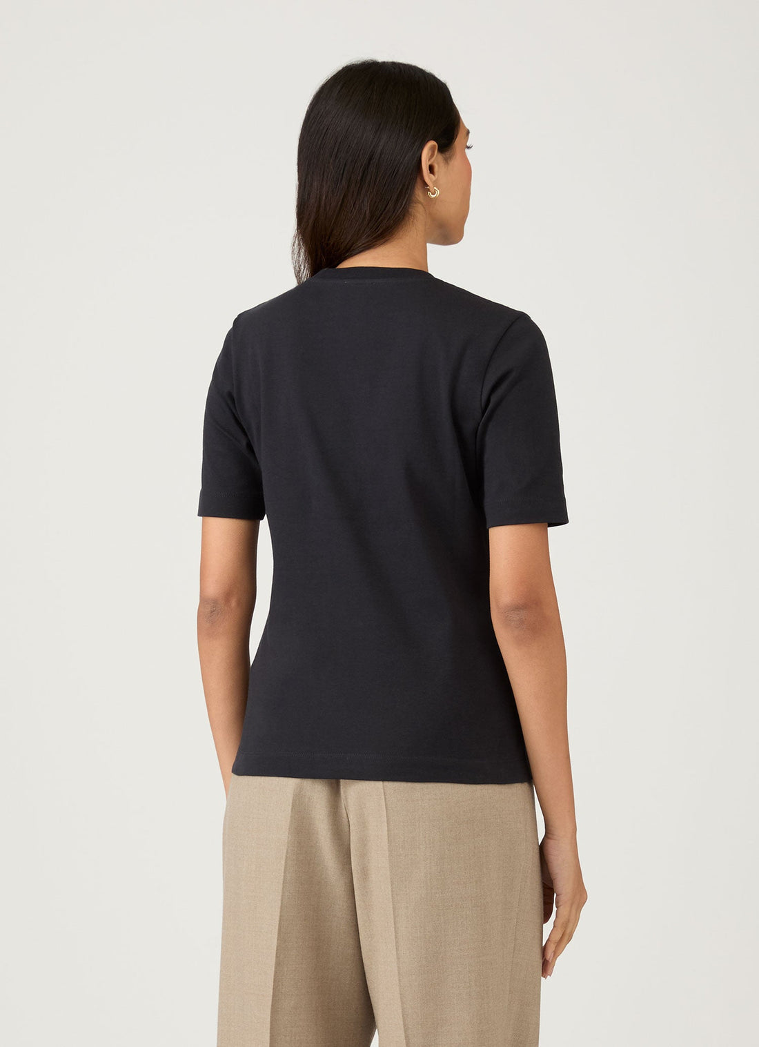 Women's Mid Sleeve T-shirt in Black