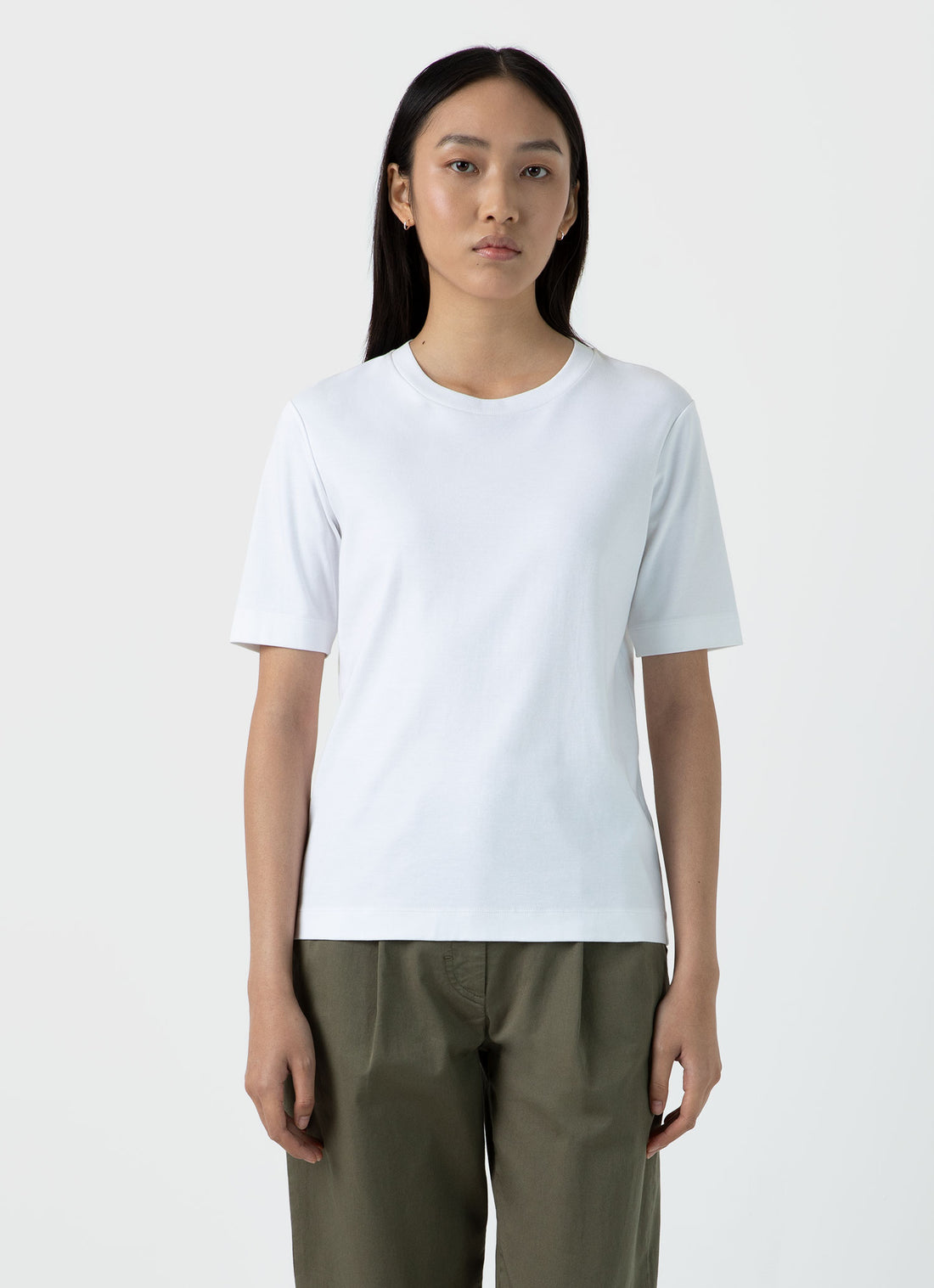Women's Mid Sleeve T-shirt in White