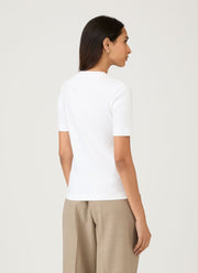 Women's Mid Sleeve T-shirt in White