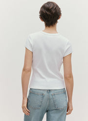 Women's Ribbed T-shirt in White