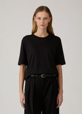 Women's Silk Cotton T-shirt in Black