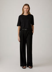 Women's Silk Cotton T-shirt in Black