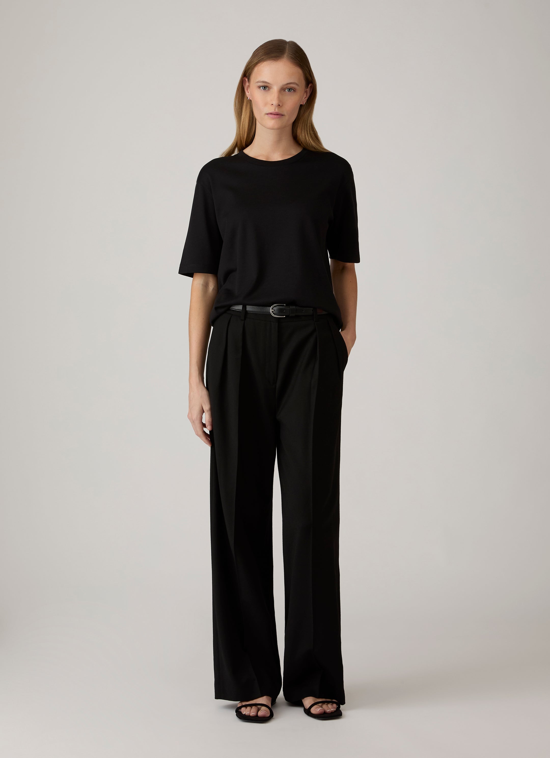 Women's Silk Cotton T-shirt in Black