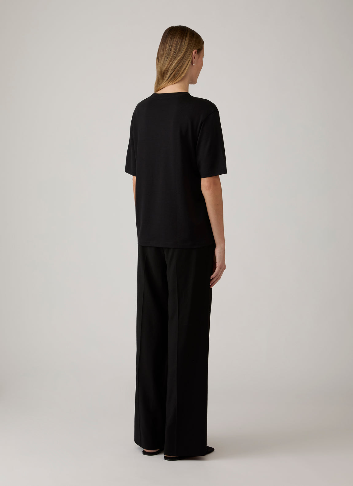 Women's Silk Cotton T-shirt in Black