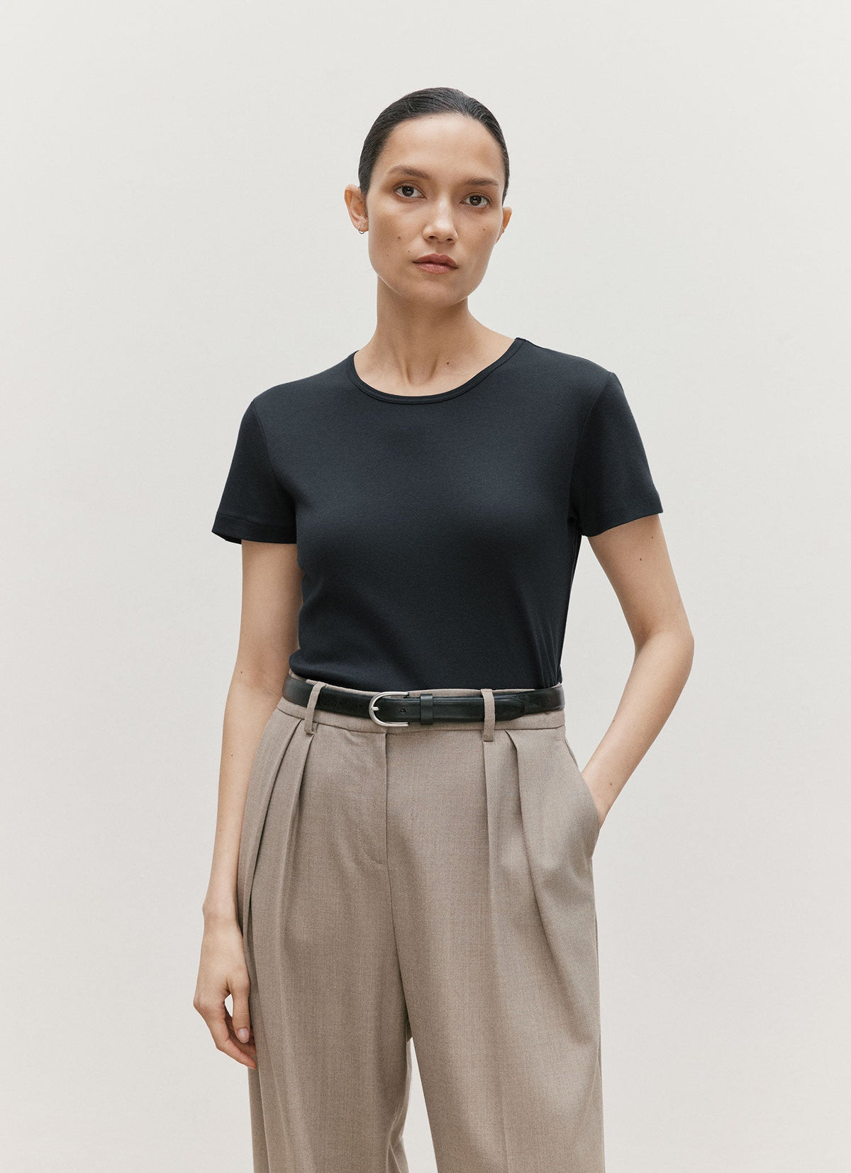 Women's Sea Island Cotton T-shirt in Black