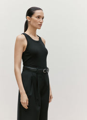 Women's Ribbed Tank Top in Black