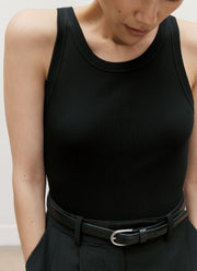Women's Ribbed Tank Top in Black