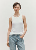 Women's Ribbed Tank Top in White