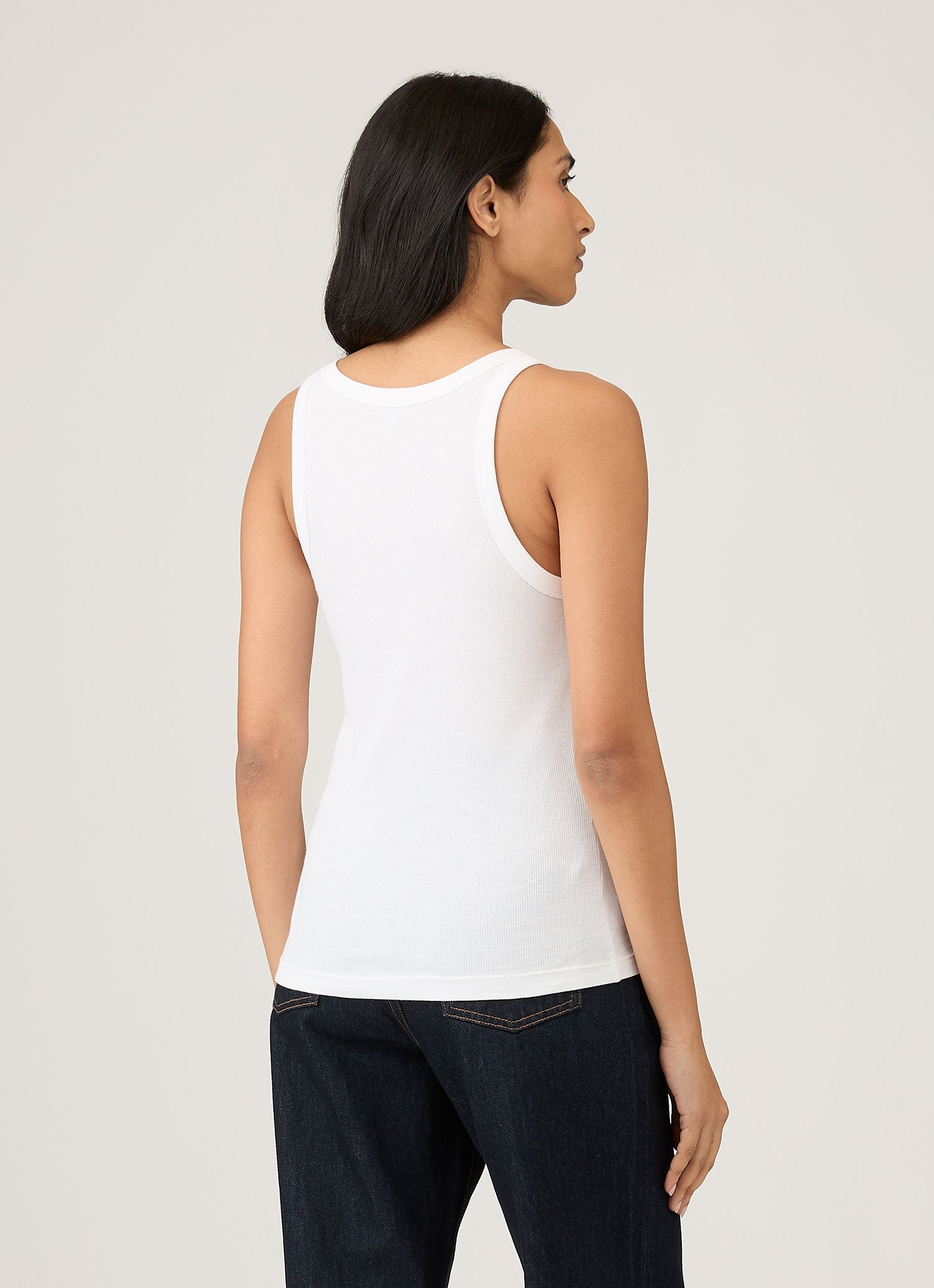 Women's Ribbed Tank Top in White