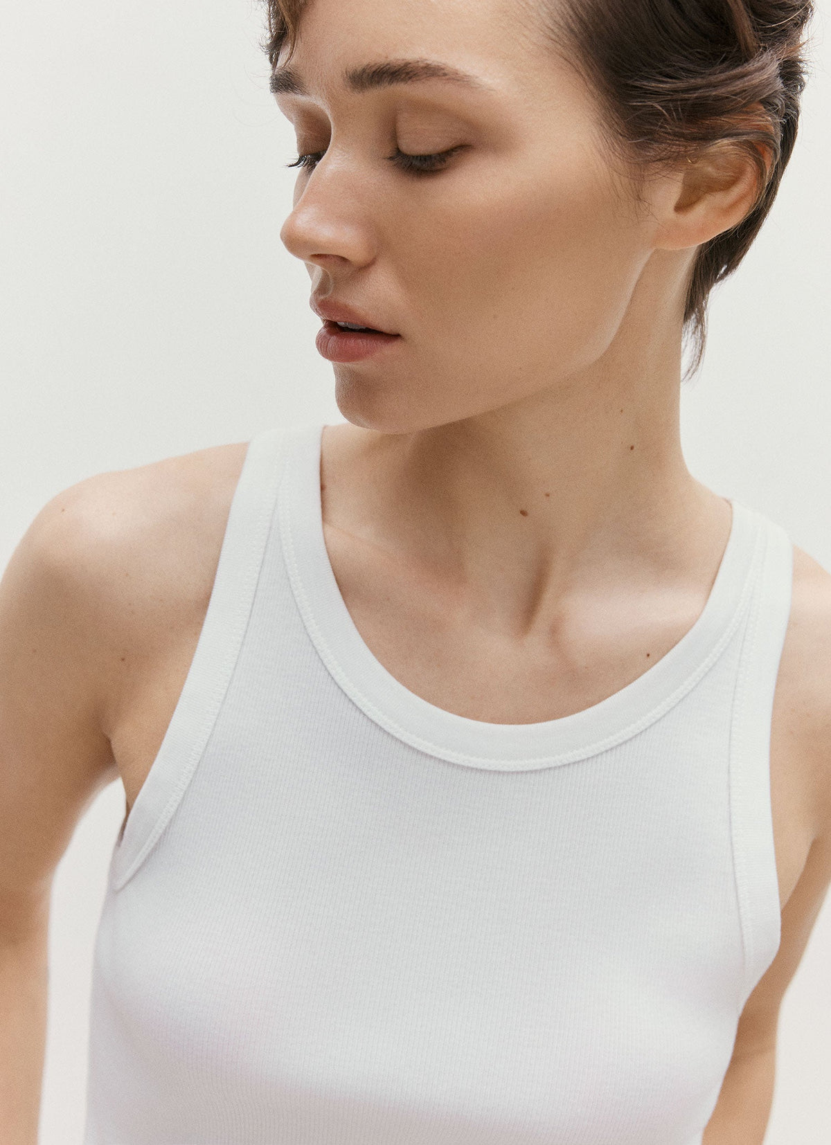 Women's Ribbed Tank Top in White