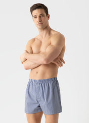 Men's Classic Boxer Shorts in Navy Gingham