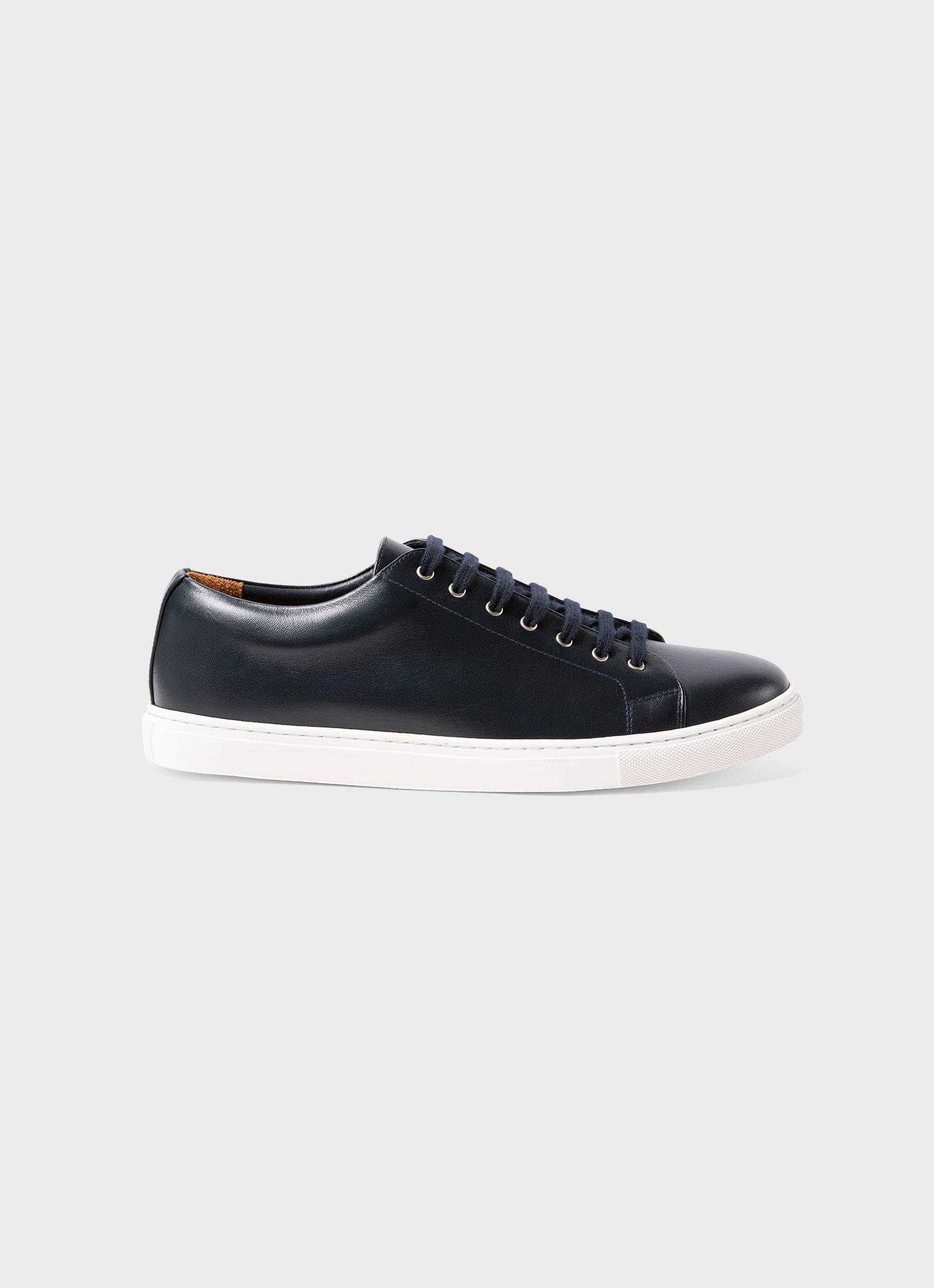 Men's Leather Tennis Shoes in Navy