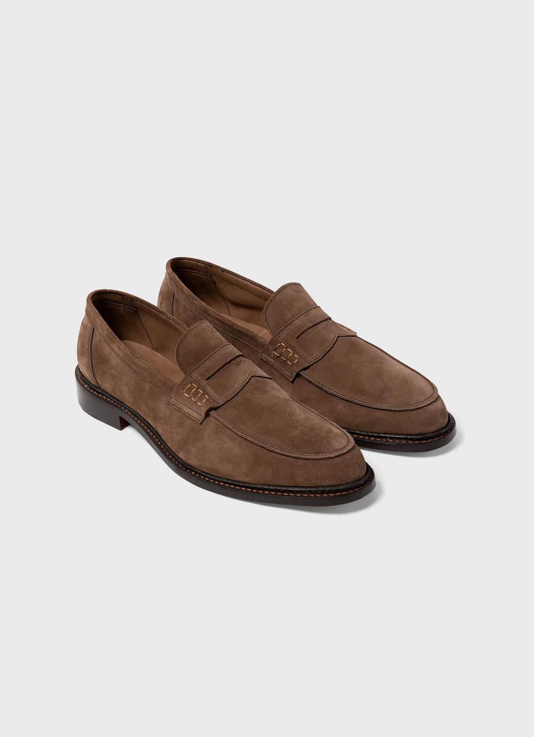 Men's Sunspel and Trickers Suede Loafer in Light Brown
