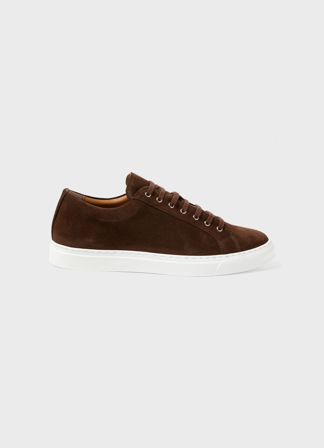 Men's Suede Tennis Shoe in Dark Walnut