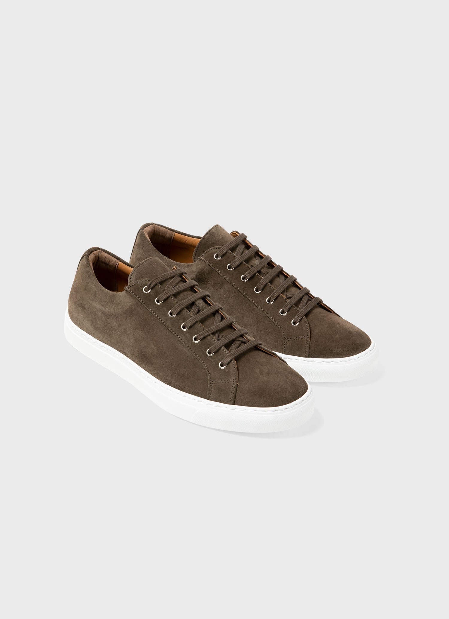 Men's Suede Tennis Shoe in Dark Moss