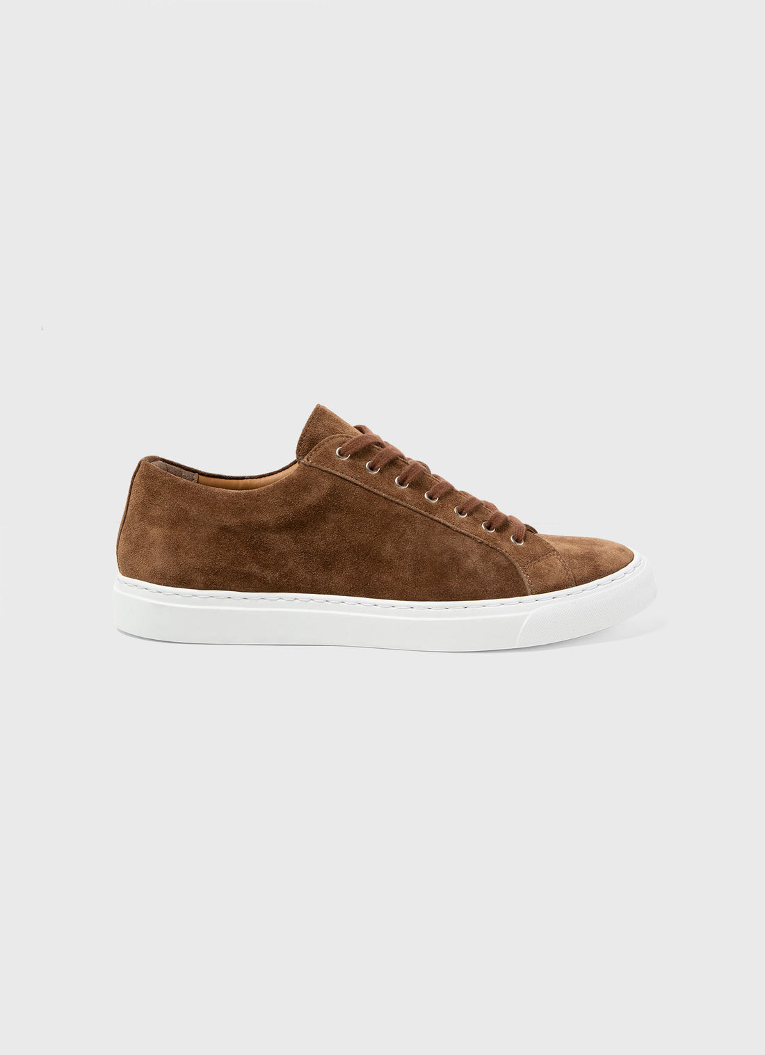 Men's Suede Tennis Shoe in Dark Stone