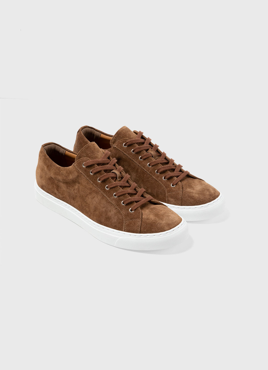 Men's Suede Tennis Shoe in Dark Stone