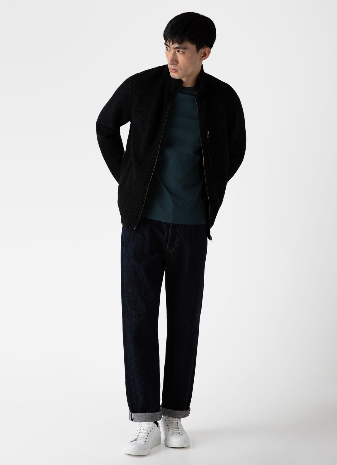Men's Wool Fleece Jacket in Black