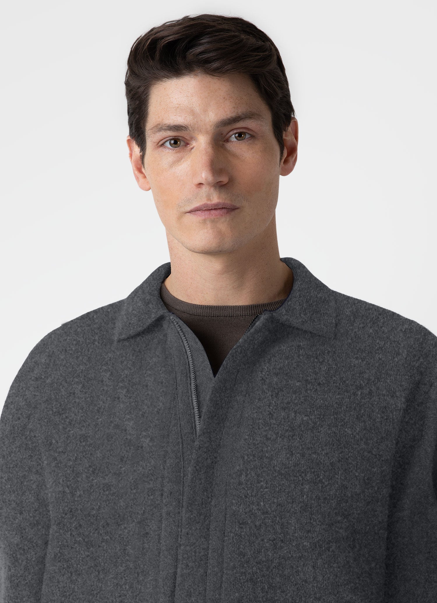 Men's Double Faced Jacket in Charcoal Melange