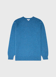 Men's Lambswool Crew Neck Jumper in Blue Jean