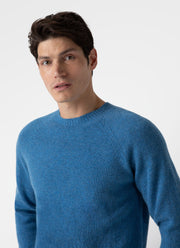 Men's Lambswool Crew Neck Jumper in Blue Jean