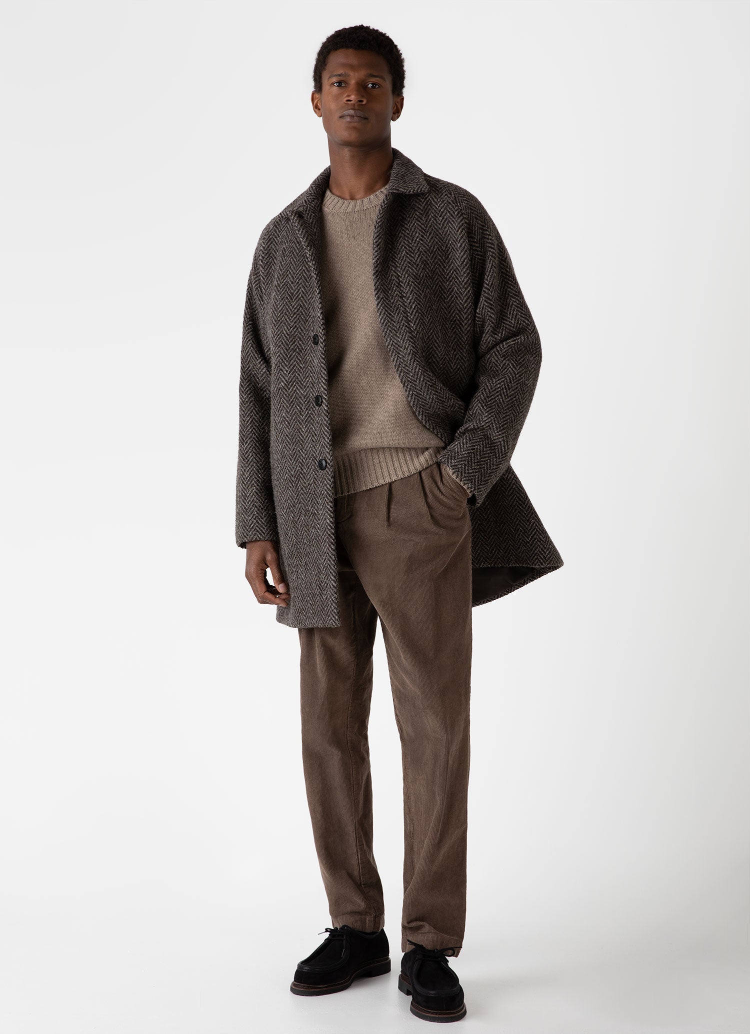 Men's Roxburgh Cashmere Jumper in Natural Brown