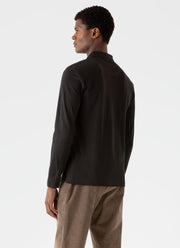 Men's Riviera Long Sleeve Polo Shirt in Coffee