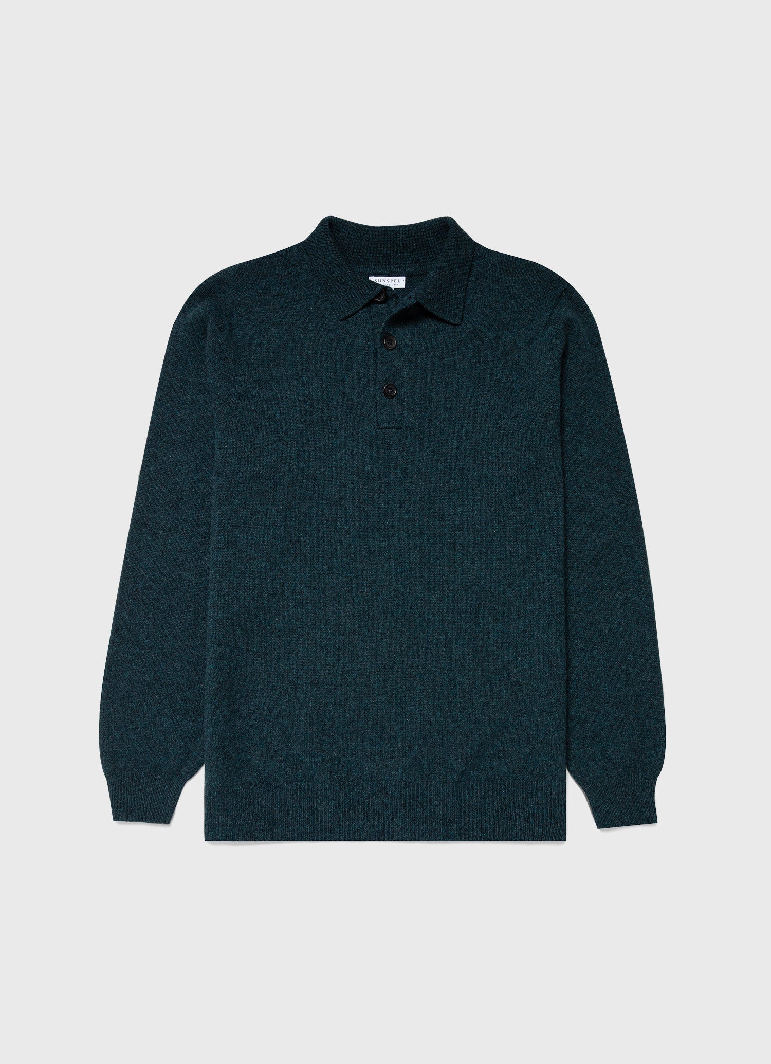 Men's Lambswool Polo Shirt in Peacock