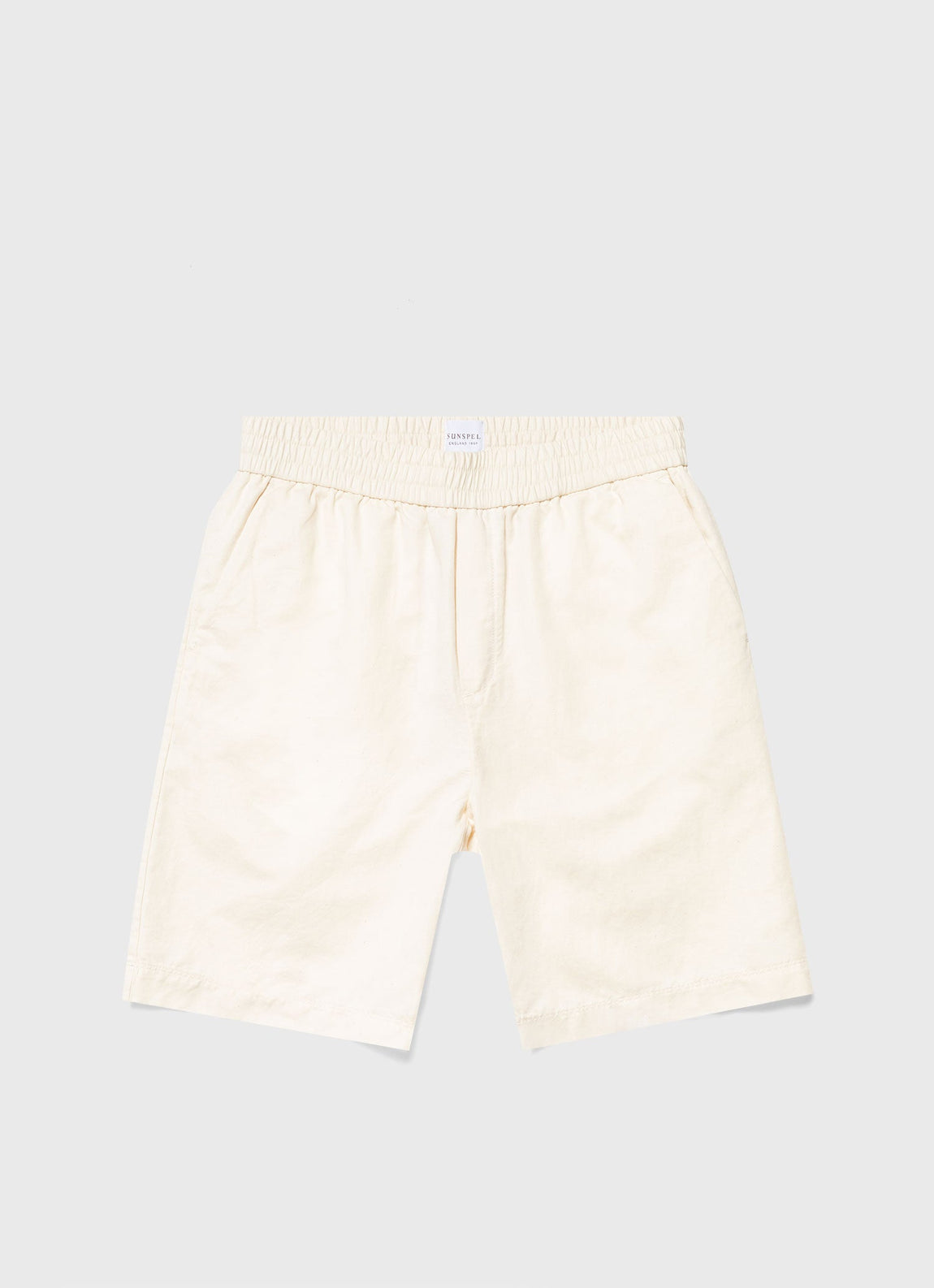 Men's Cotton Linen Drawstring Shorts in Undyed