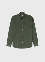 Men's Linen Shirt in Hunter Green