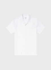 Men's Waffle Camp Collar Shirt in White