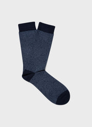 Men's Cotton Socks in Shale Blue/Navy Twist