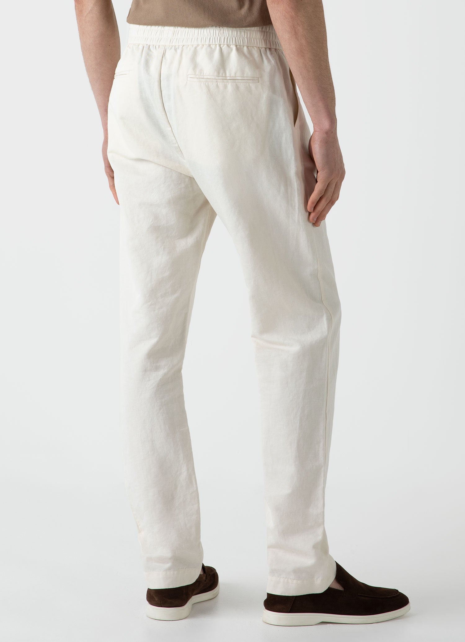 Men's Cotton Linen Drawstring Trouser in Undyed