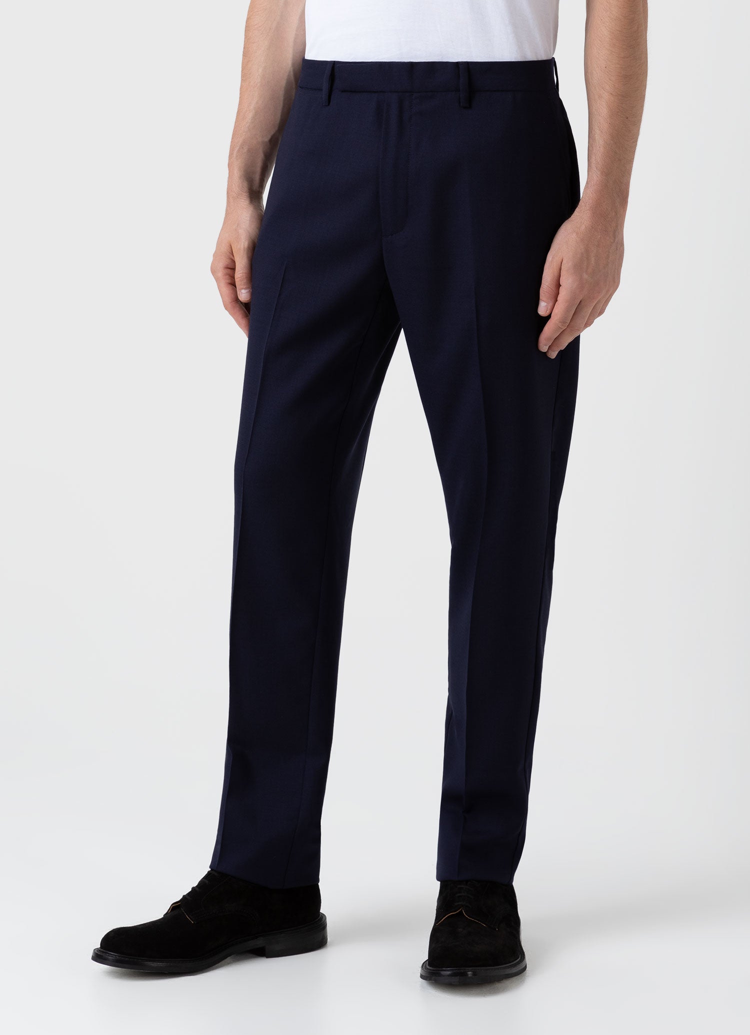 Men's Slim Fit Wool Trouser in Navy