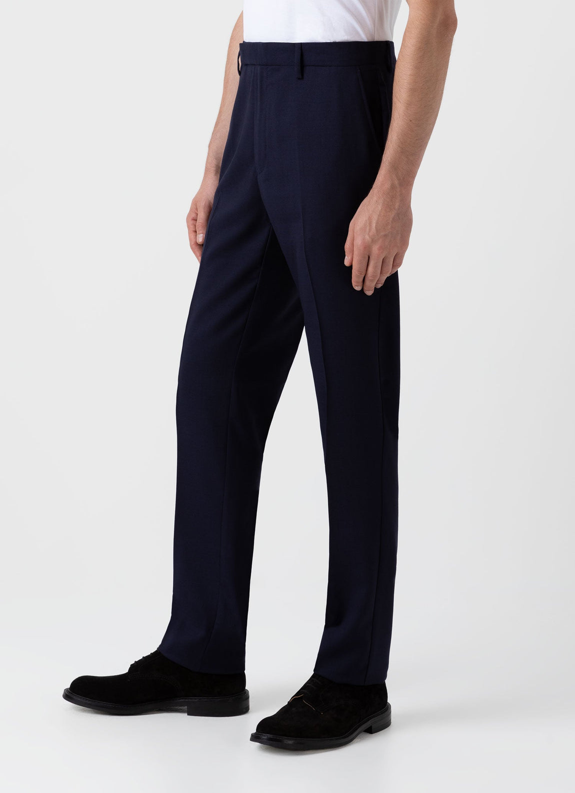 Men's Slim Fit Wool Trouser in Navy