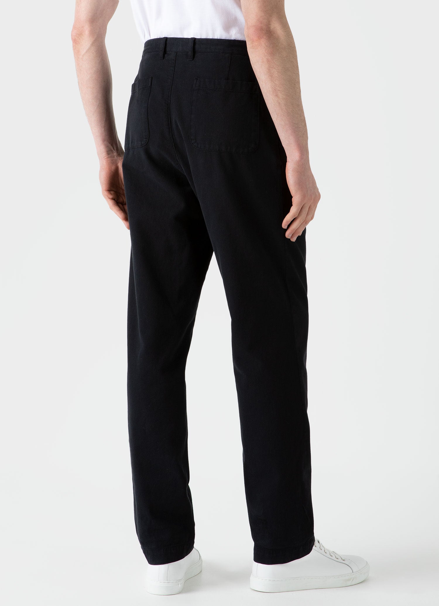 Men's Brushed Cotton Chore Trouser in Black