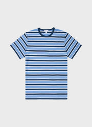 Men's Classic T-shirt in Coast/Cool Blue Holiday Stripe