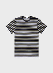 Men's Classic T-shirt in Navy/Hunter Green Holiday Stripe